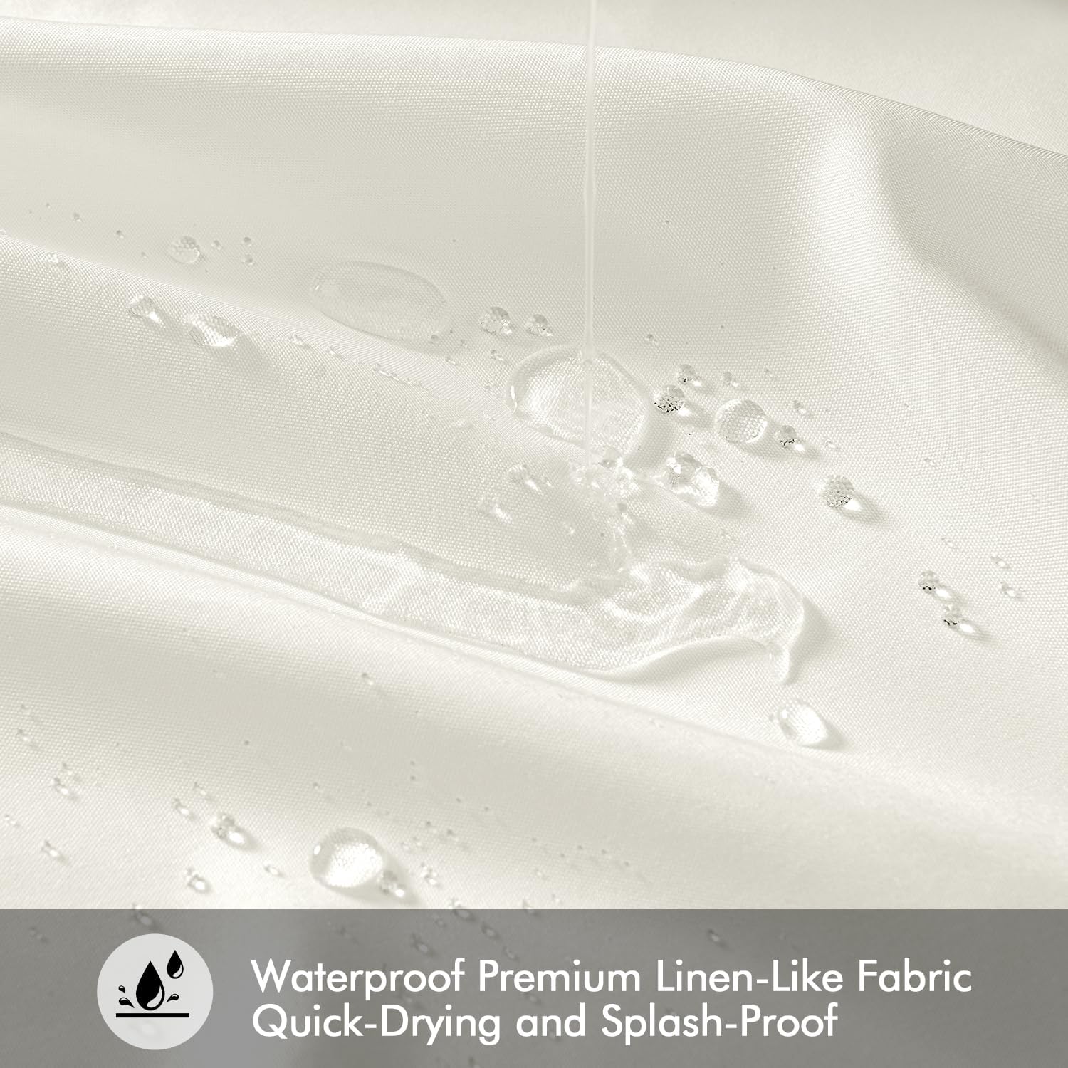 ANRODUO White Extra Long Fabric Shower Curtain, 108 Inch Long Heavy Duty Cloth Shower Curtain Set with 12 Metal Hooks, Waterproof Decor Machine Washable for Bathroom Bathtub Hotel, 72 x 108