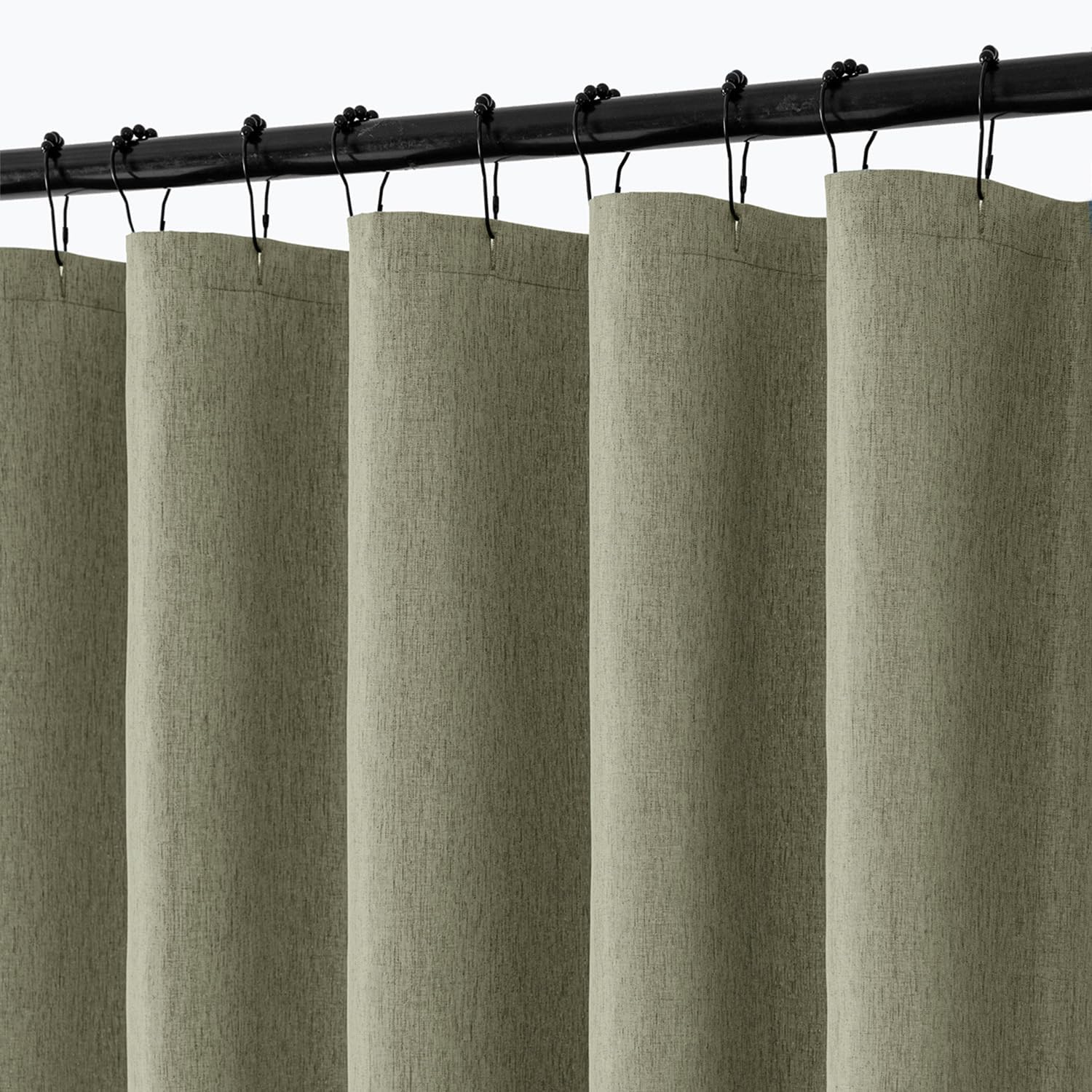 ANRODUO White Extra Long Fabric Shower Curtain, 108 Inch Long Heavy Duty Cloth Shower Curtain Set with 12 Metal Hooks, Waterproof Decor Machine Washable for Bathroom Bathtub Hotel, 72 x 108