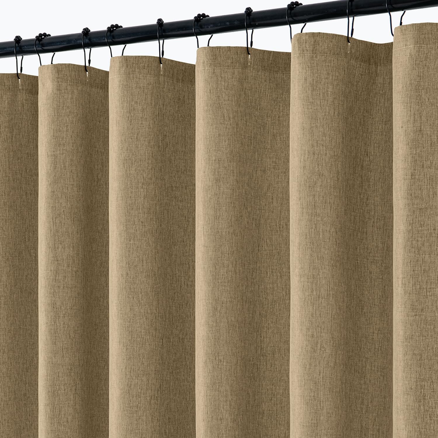 ANRODUO White Extra Long Fabric Shower Curtain, 108 Inch Long Heavy Duty Cloth Shower Curtain Set with 12 Metal Hooks, Waterproof Decor Machine Washable for Bathroom Bathtub Hotel, 72 x 108